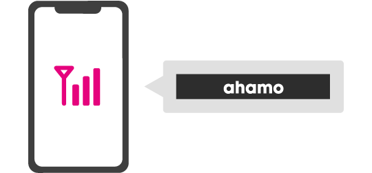 「ahamo」の回線契約があり開通された状態