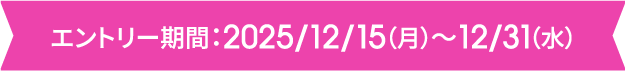エントリー期間：2025/12/15（月）～12/31（水）