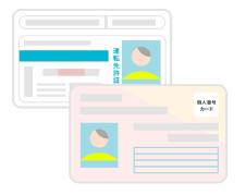 運転免許証、マイナンバーカードのイラスト