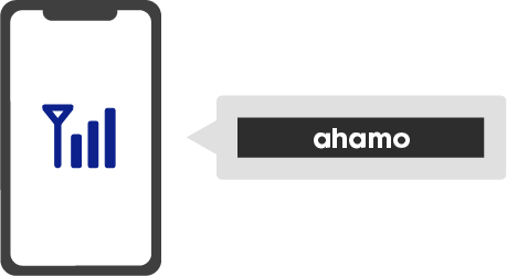 「ahamo」の回線契約があり開通された状態
