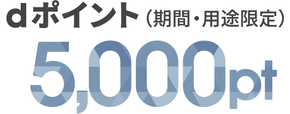 dポイント(期間・用途限定)5,000pt