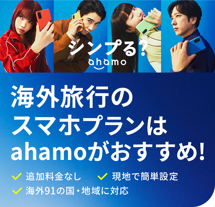 シンプる？スマホそのまま海外でも使える！　追加料金なし 海外91の国・地域に対応 現地で簡単設定 複雑な割引条件なし 30GB 2,970円/月