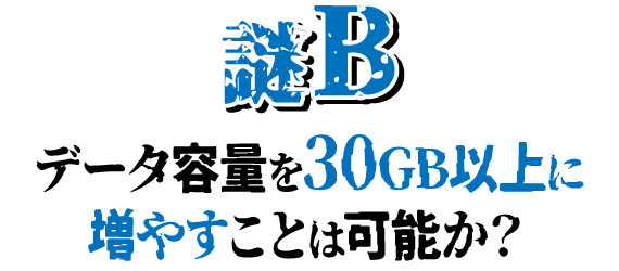 謎B データ容量を30GB以上に増やすことは可能か？