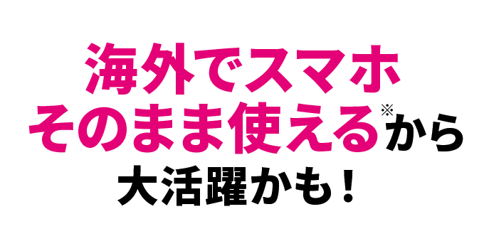 海外でスマホそのまま使える※から大活躍かも！