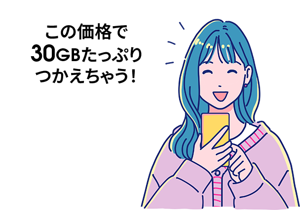 この価格で30GBたっぷりつかえちゃう！