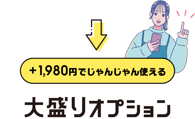 +1,980円でじゃんじゃん使える 大盛りオプション