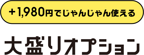 +1,980円でじゃんじゃん使える 大盛りオプション