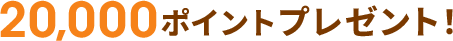 20,000ポイントプレゼント！