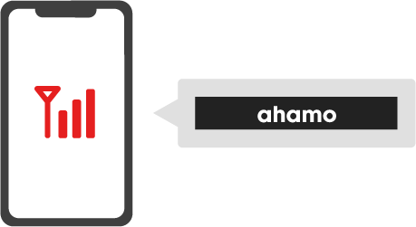 「ahamo」の回線契約があり開通された状態