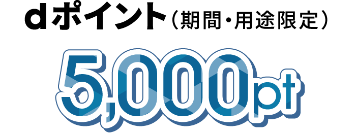 dポイント（期間・用途限定）5,000pt